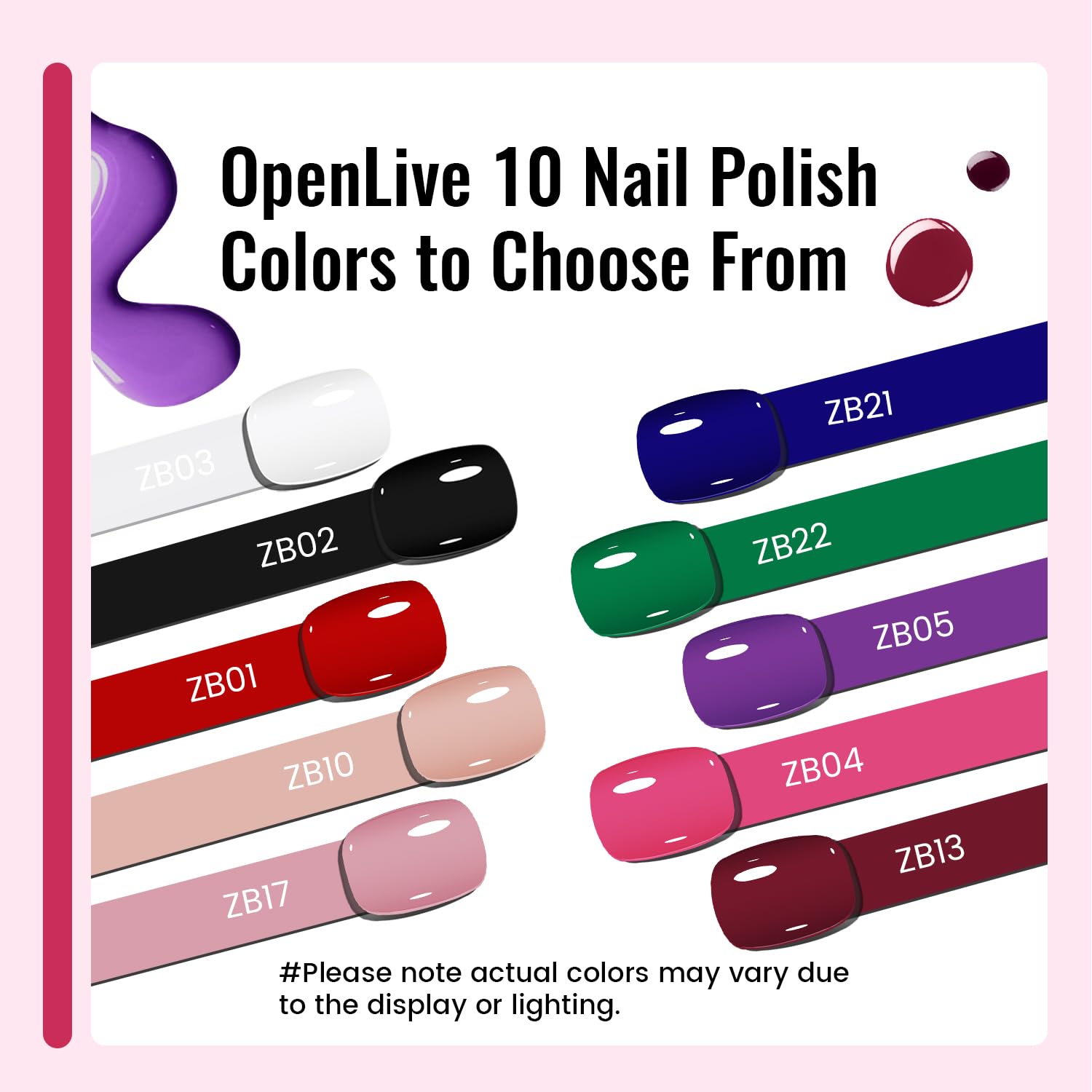 12 PCS Nail Polish Set With 10 Colour Combo, 2 PCS Base And Top Coat,Fast Drying Nail Polish For Home DIY And Beginners. - Image 3