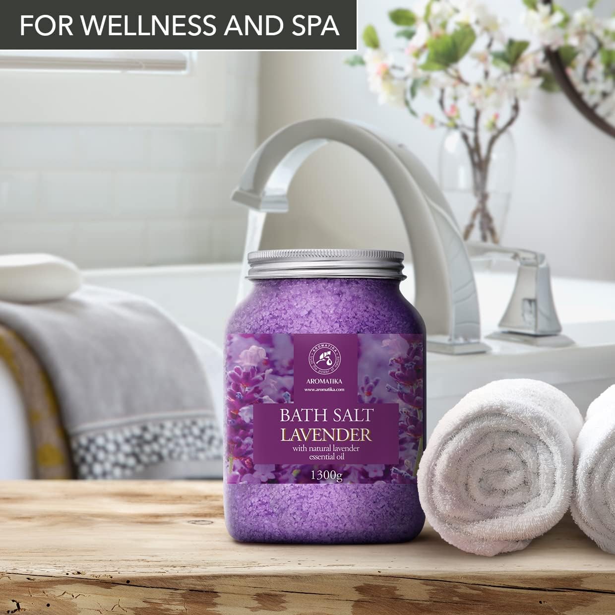 Sea Salt Lavender with Natural Lavender Essential Oil - Set 2x46 Oz - Lavender Bath Salts - Lavanda Salt - Stress Relief - Beauty - Relaxing - Bathing - Body Care - Image 8