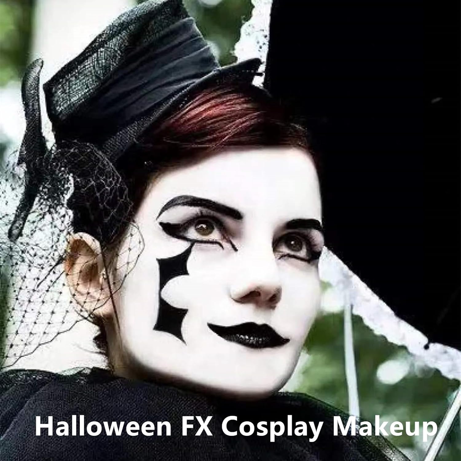 Go Ho White Face Paint,Easily Washable Formula Face Paint Stick,Non-toxic Full-coverage Cream to Powder White Face Body Paint for Halloween Cosplay Zombie Skeleton Clown Goth Makeup - Image 6
