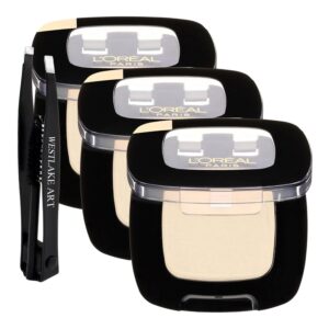 L'Oreal Colour Riche Monos Eyeshadow Primer, Matte Chill, Intense & Long-Lasting, Bundle With Eyebrow Tweezers, Buttery Texture, Versatile Shade For -Day Wear (Pack of 3)