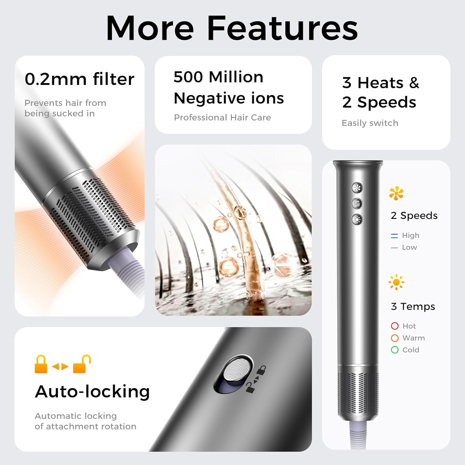 All-in-One Auto Curl Styler Brush 160000 RPM Nickel Finish for All Hair Types - Image 9
