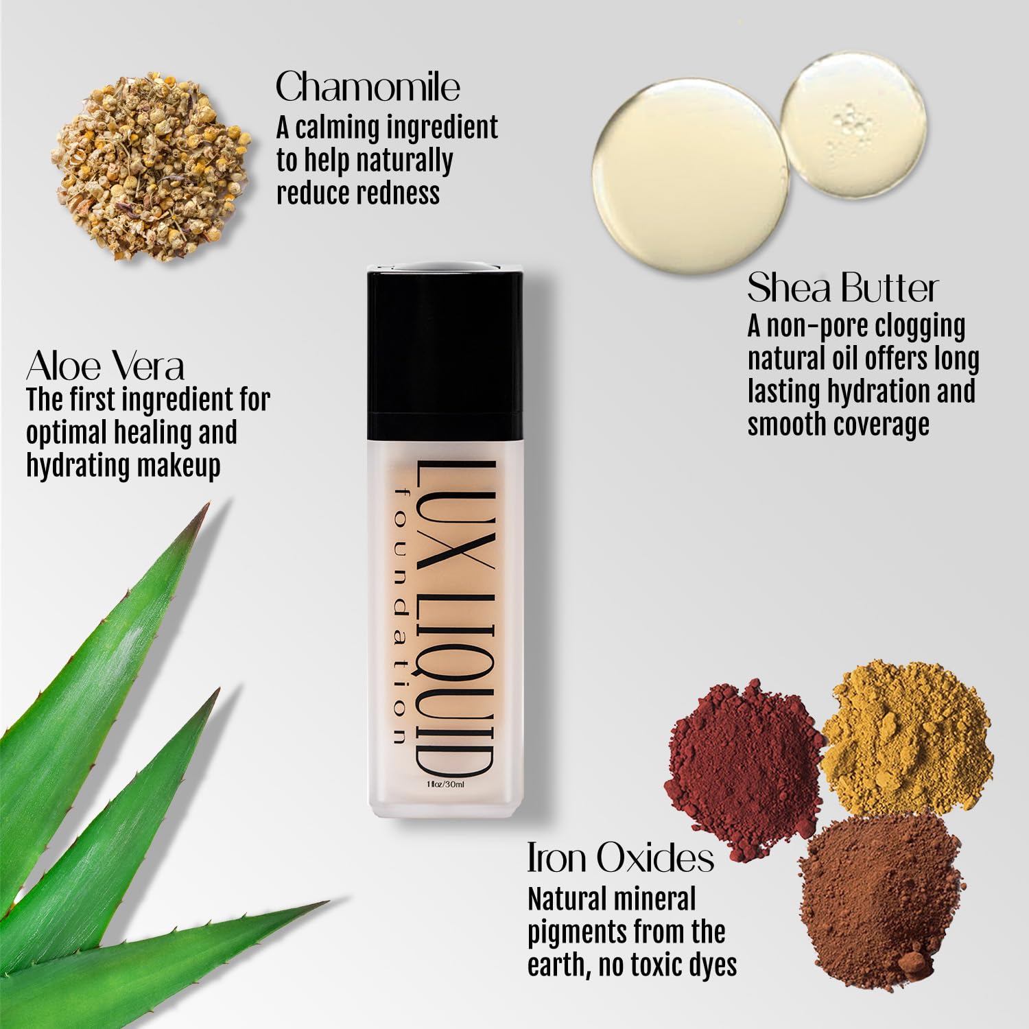 Organic Aloe-Based LUX Liquid Foundation, Natural Vegan Gluten-Free Made in USA, Nutmeg - Image 8