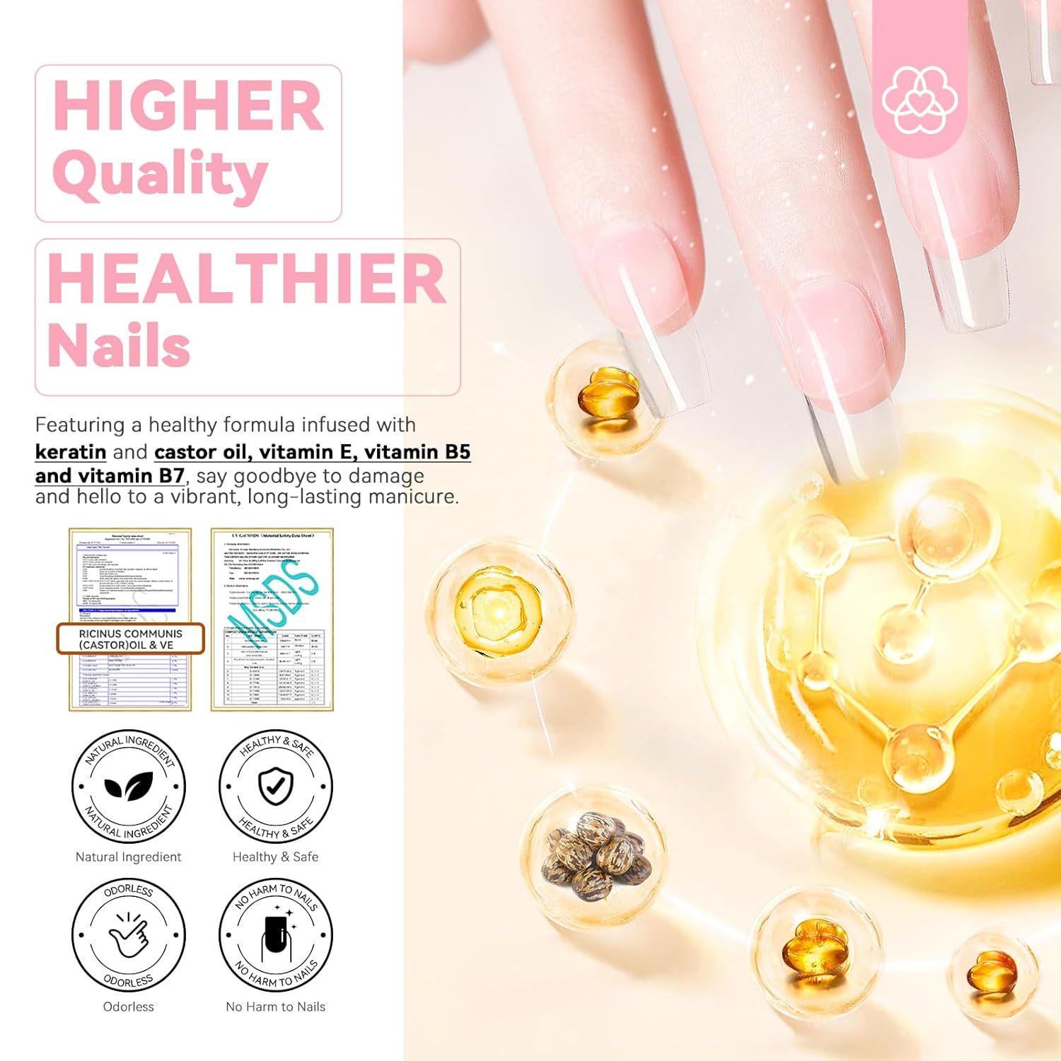 SAVILAND Clear Dip Powder Nail Kit Starter: 60g 2.1oz Dip Powder for Nails with Dipping Powder Liquid Set Dip Base Activator and Top Coat Professional Dip Nail Kit Repair for French Manicure Nail Art - Image 6