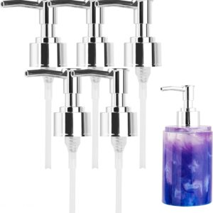 NiArt 5PCS Polished Chrome Plastic Soap Dispenser Bottle Replacement Pumps for DIY Resin Casting Mold, Rustproof Standard 28/400 26-28mm/1.02-1.10in Neck Bottles Essential Oil/Shampoo/Hand Soap/Lotion