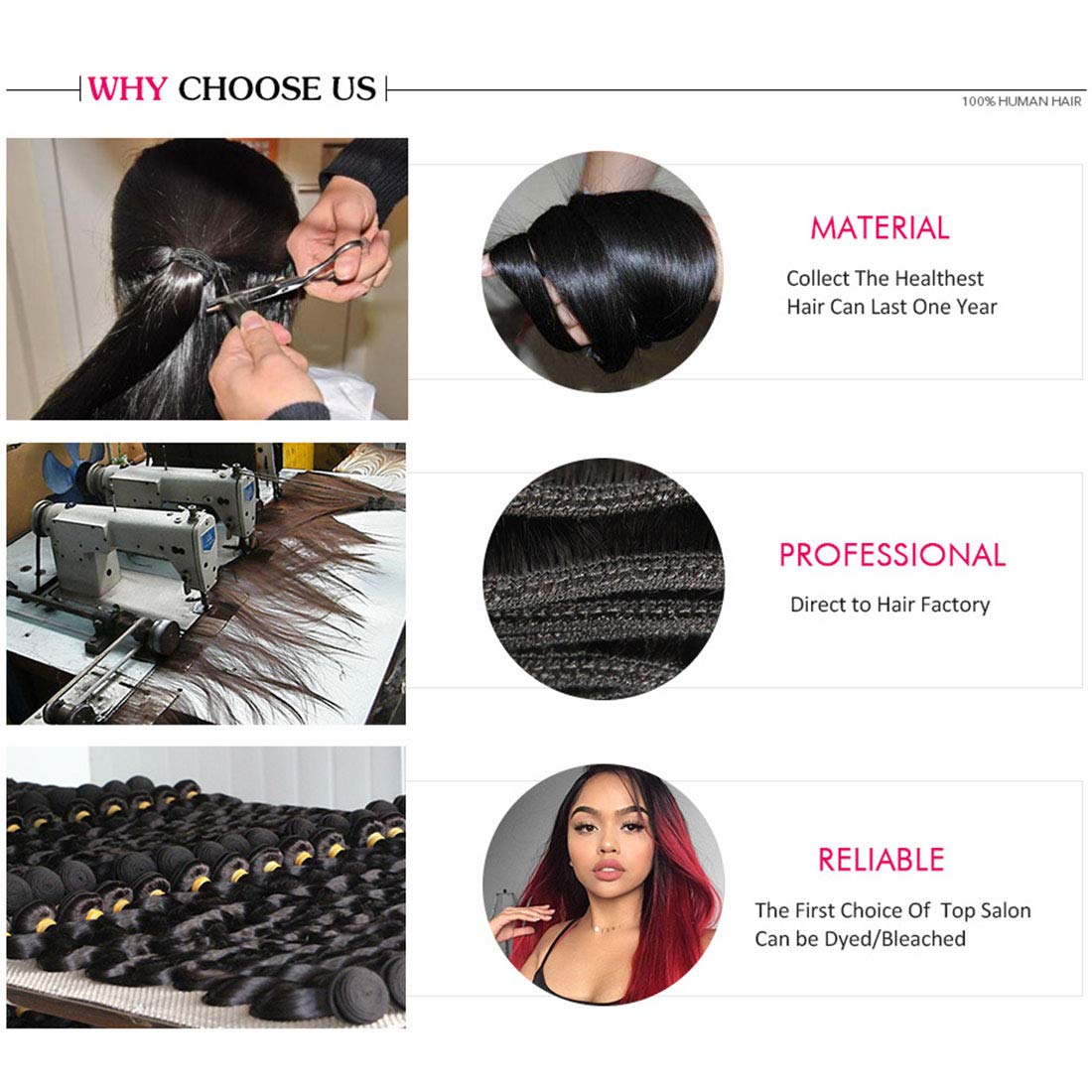 Liang Dian 10 Inch Short Human Hair Bundles Natural Color 4 Bundles 12A Brazilian Virgin Hair 100% Unprocessed Straight Human Hair(10"10"10"10") - Image 8