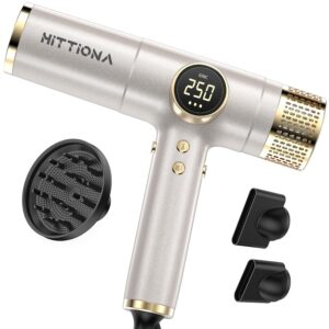 Dual Voltage Ionic Hair Dryer with Diffuser - 2000W Professional High-speed Blow Dryer for Women, Fast Drying & Low Noise, Lightweight and Intelligent Heat Control, European Travel 110V-120V/220V-240V