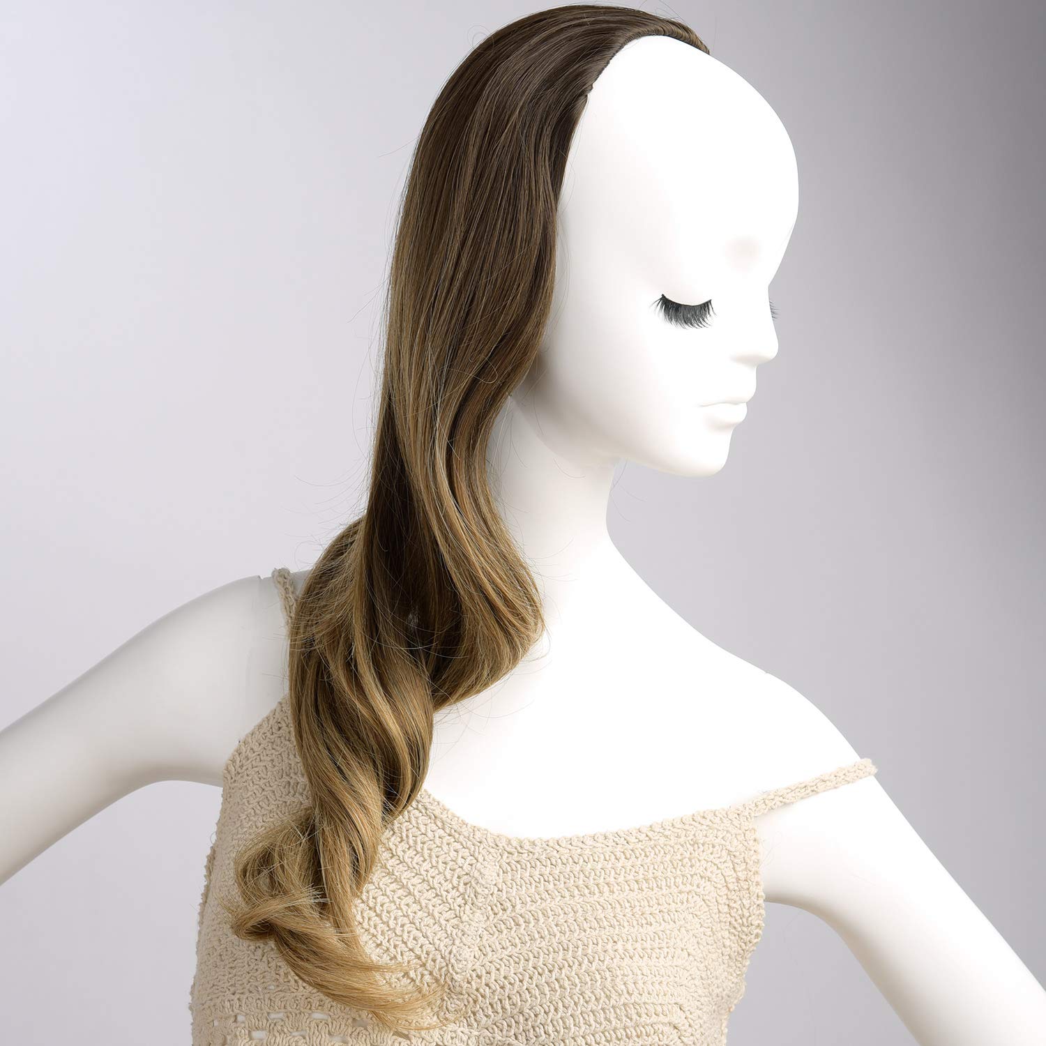 24“ Long Wavy Clip in Half Head Tied Wig Japanese Synthetic fibers Hair Extensions For Women 210g (9-7-2#) - Image 3