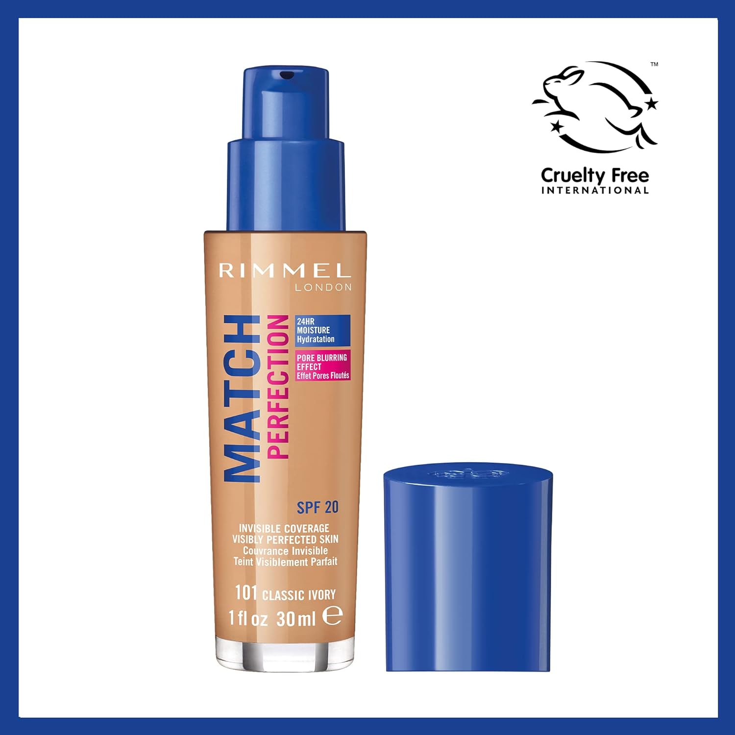 Rimmel London Match Perfection Foundation Spf20 101 Classic Ivory 30ml - Image 2