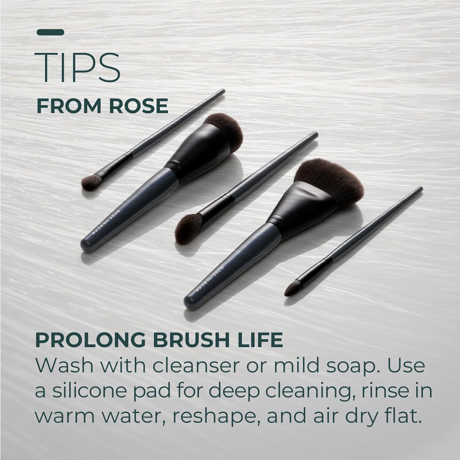 Rose and Ben Beauty Essential Travel 5 Piece Brush Set | Professional Blending Brush for Liquid & Cream Makeup | Cruelty Free - Image 5