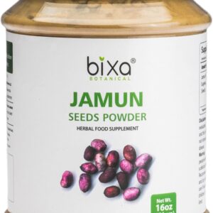 bixa BOTANICAL Jamun Seed Powder (Black Plum) (Eugenia Jambolana) | Herbal Supplement | Supports Proper Digestion (16 Ounce (Pack of 1), Jamun Seed Powder)