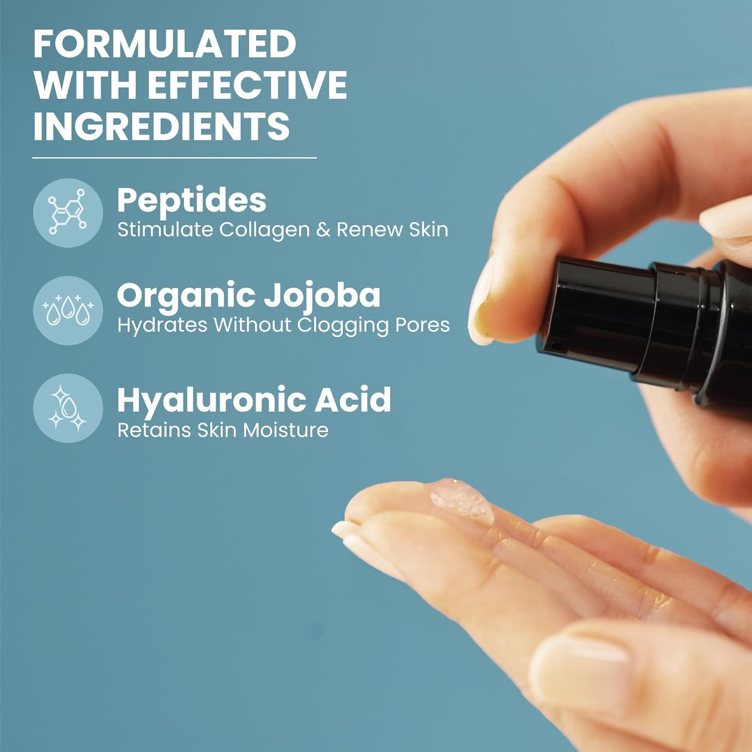 Collagen Peptide Face Serum 1 Oz Anti Aging Treatment with Hyaluronic Acid - Image 5