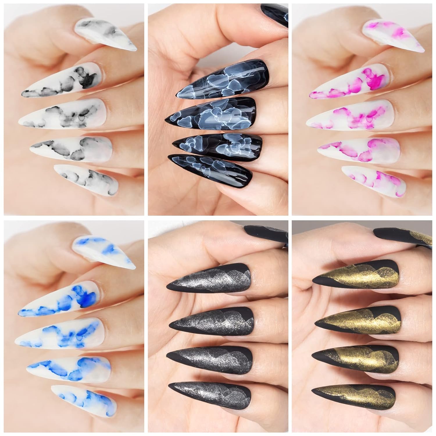 Blooming Nail Polish - Marble Ink for Nails Watercolor Nail Art Design for Spreading Flower Blossom Effect Home DIY Nail Salon - Image 4