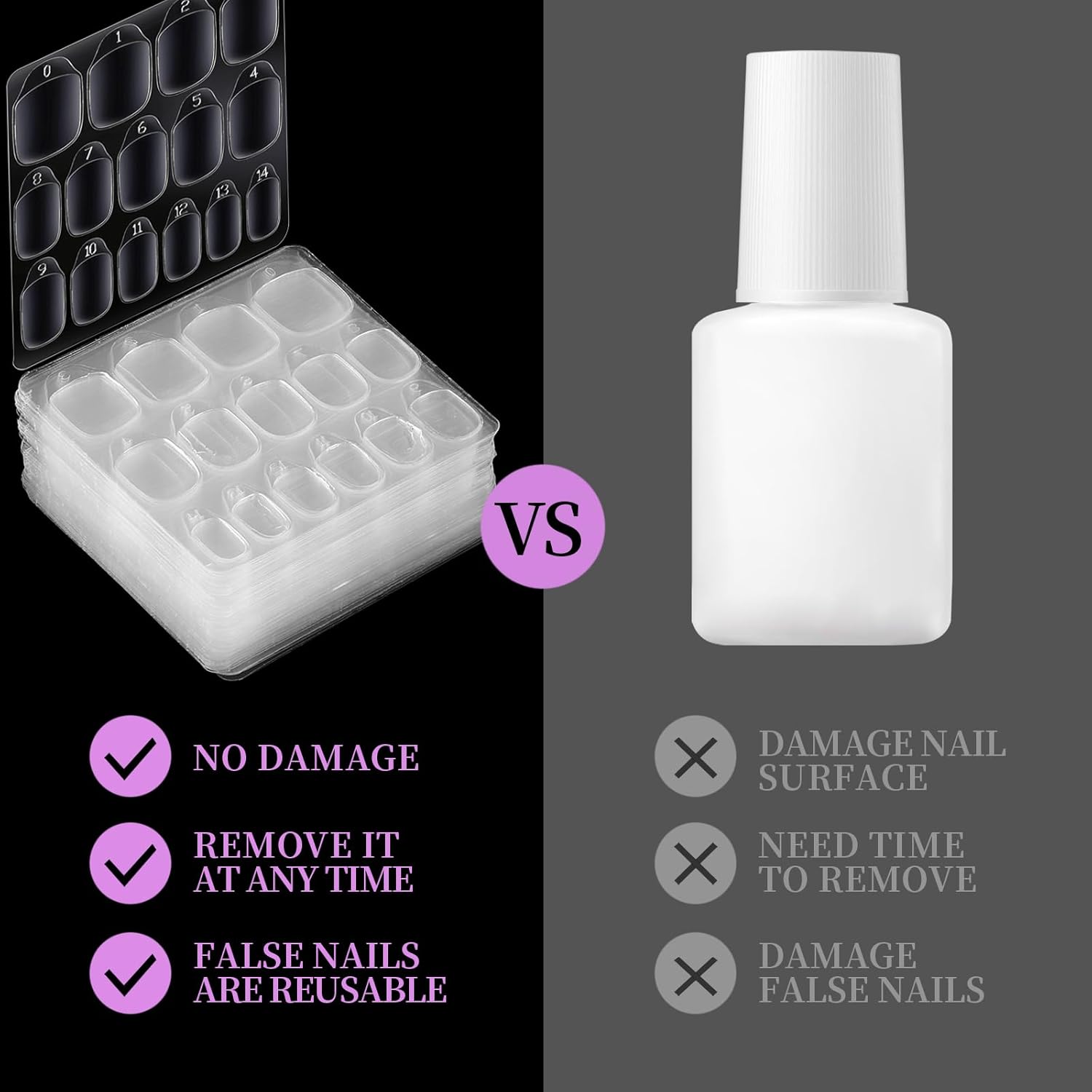 Teenitor 600pcs Press on Nail Adhesive Tabs, 15 Sizes of Nail Stickers for Press on, Press on Nails Stickers Press on Nail Sticky Tabs for Nails, Nail Glue Stickers Nail Glue Tabs, 40 Sheets - Image 6