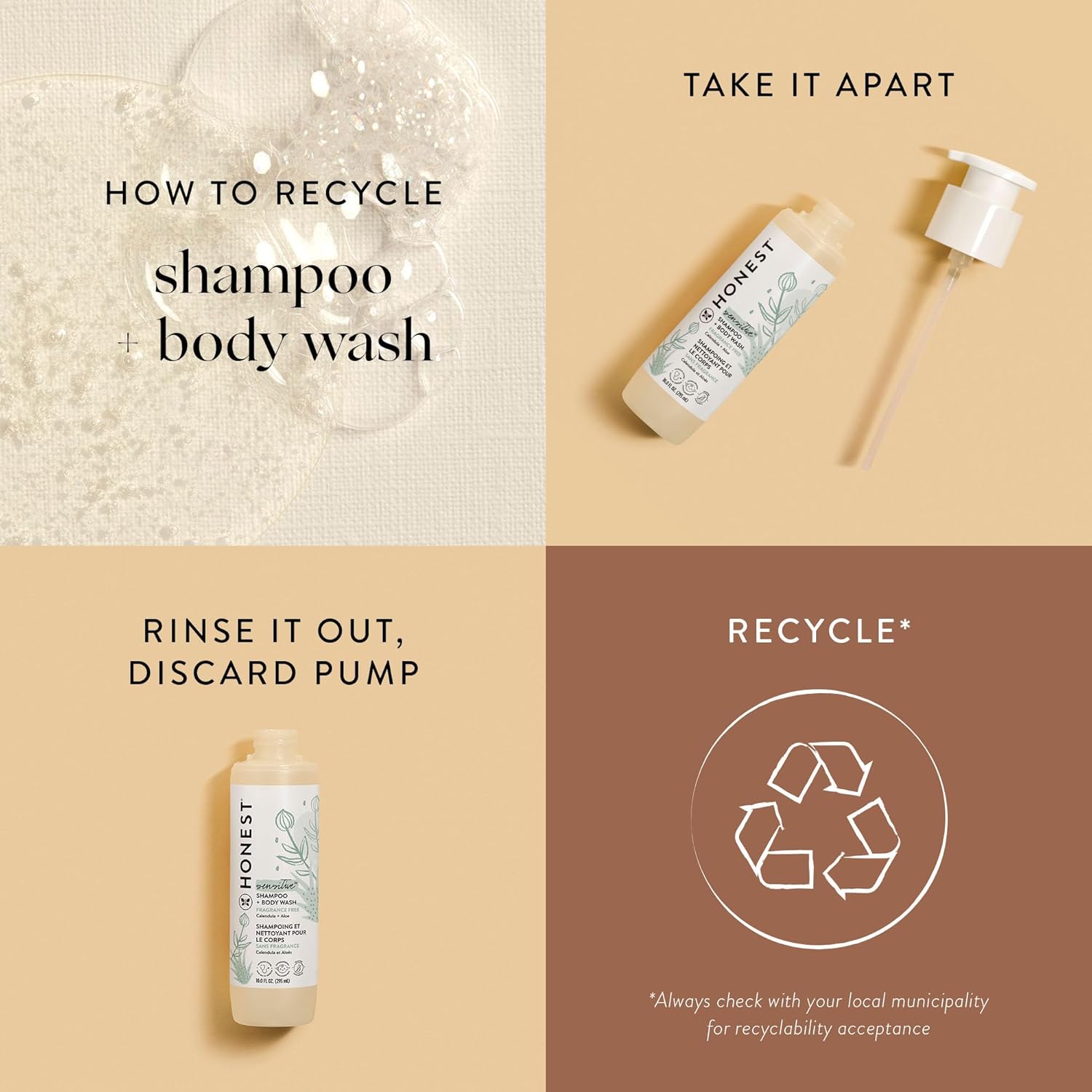 The Honest Company 2-in-1 Cleansing Shampoo + Body Wash for Sensitive Skin | Gentle for Baby | Naturally Derived, Tear-free, Hypoallergenic | Fragrance Free, 10 fl oz - Image 8