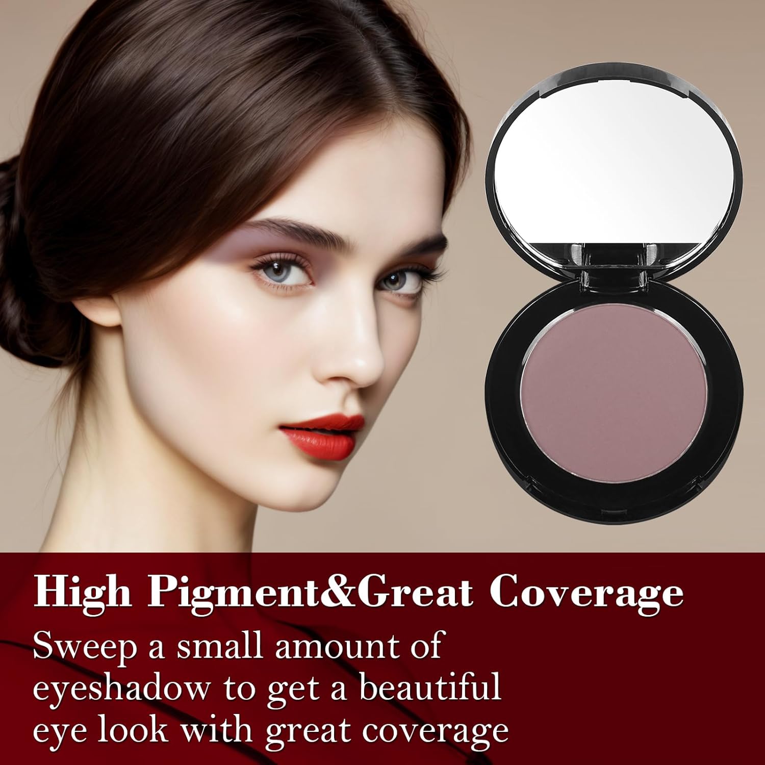MEICOLY Mauve Eyeshadow with Mirror,Nude Brown Taupe Matte Eye Shadow Palette,Pressed Powder Single Eyeshadow for Women and Girls,Eye Makeup Eyelid Color,High Pigment,Long Wearing - Image 3