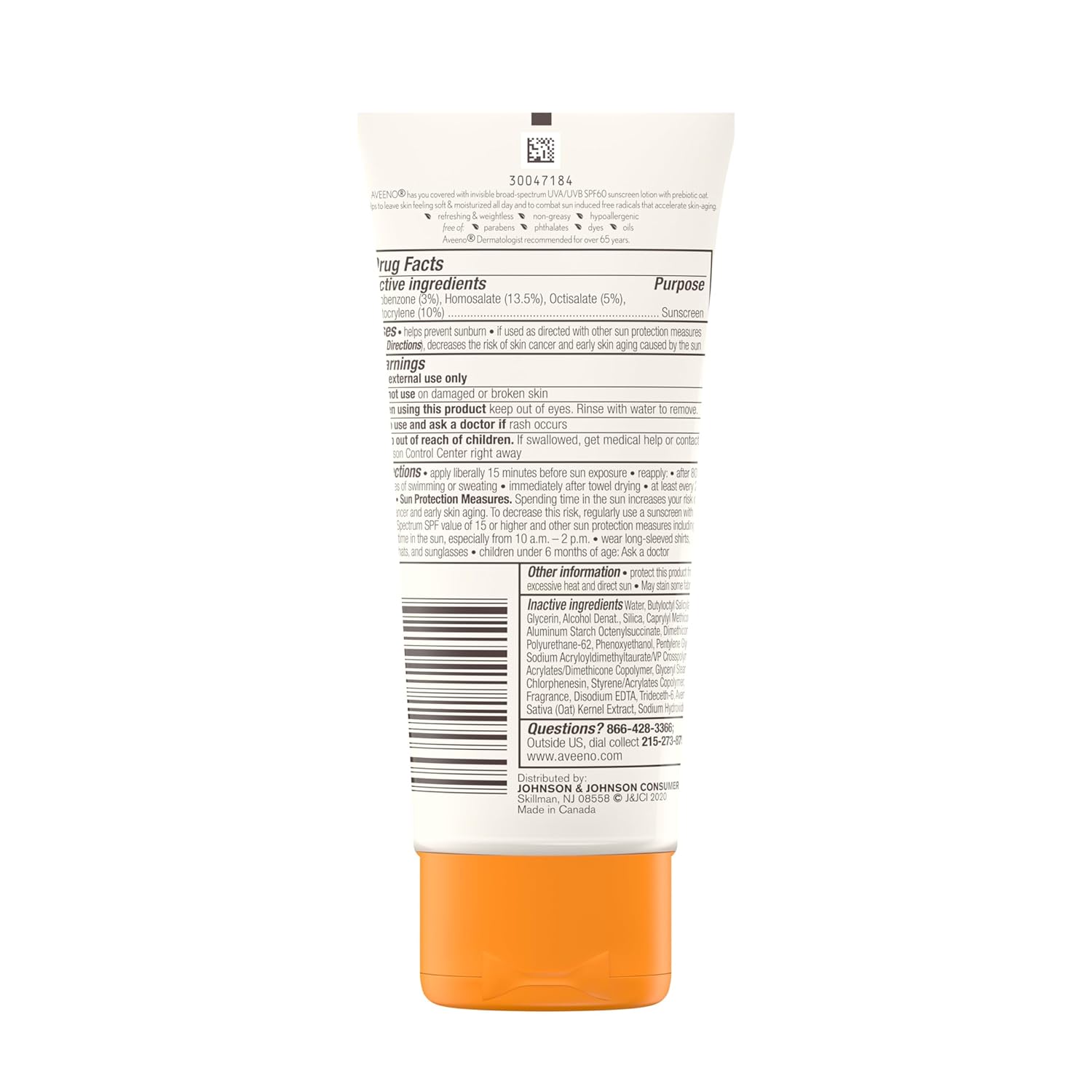 Aveeno Protect + Hydrate Moisturizing Body Sunscreen Lotion with Broad Spectrum SPF 60 & Prebiotic Oat, Weightless & Refreshing Feel, Paraben-Free, Oil-Free, Oxybenzone-Free, 3.0 fl. oz - Image 6