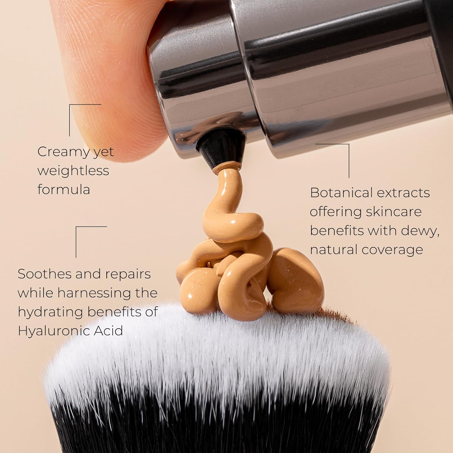 INIKA Organic Full Coverage Liquid Foundation Makeup with Hyaluronic Acid and Argan Oil, Vegan and Organic Foundation for Skin Elasticity and Plumpness, Natural Coverage, Tan, 30ml - Image 3