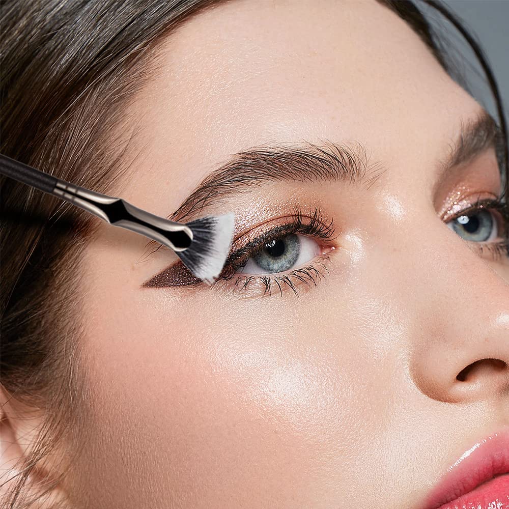 Folding Angle Scalloped Lash Brush, 2024 New Mascara Angled Fan Shaped Eyelash Brush, Premium Eyelash Eyebrow Eye Shadow Brush Makeup Brush Eye Lashes Makeup Tools (3 Pcs) - Image 6
