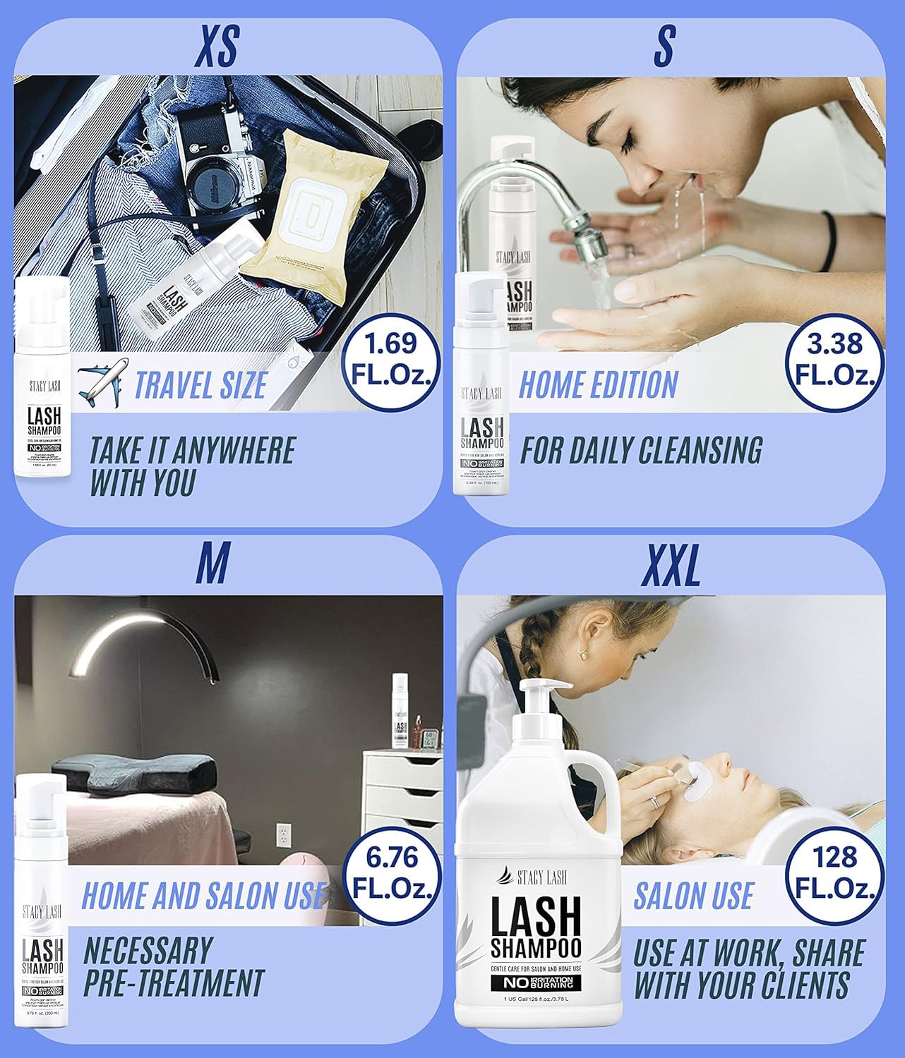 STACY LASH Eyelash Extension Shampoo + Brush / 1.69 fl.oz / 50ml / Eyelid Foaming Cleanser/Wash for Extensions & Natural Lashes/Safe Makeup Remover/Supplies for Professional & Home Use - Image 6