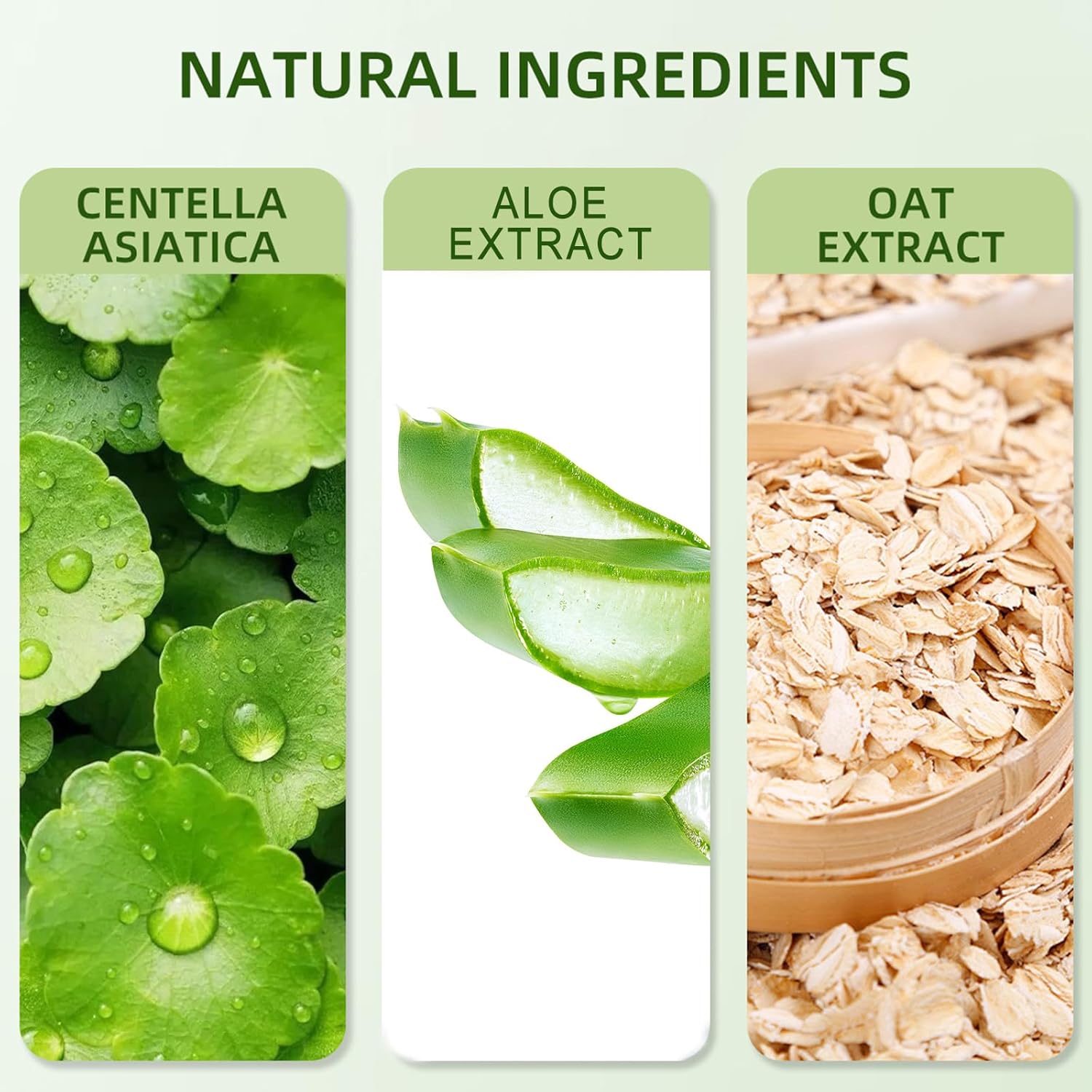Centella Gel Moisturizer, Cntella Asiatica Soothing Gel Moisturizering for Face Natural Ingredients with Oat, Oat In Calming Gel Cream for Anti Acne Calm and Restore Oily Skin Moisturizer 1.83 Fl Oz - Image 2