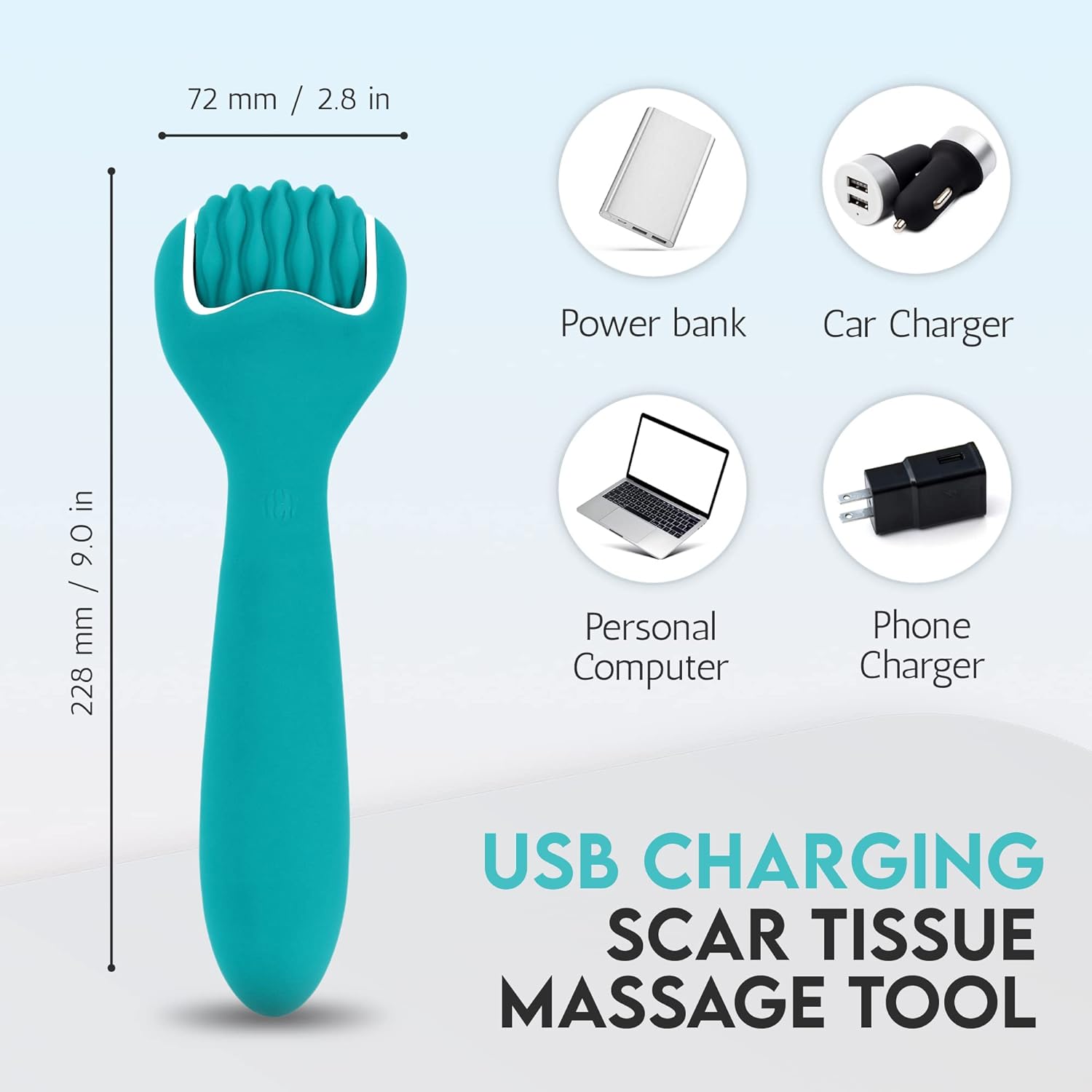 Scar Roller, Scar Tissue Massager for Post-Surgery Recovery, Silicone Ice Massage for Post-Surgery Incision Swelling and Soreness, Joint Roller for Improved Range of Motion and Flexibility. Teal - Image 6