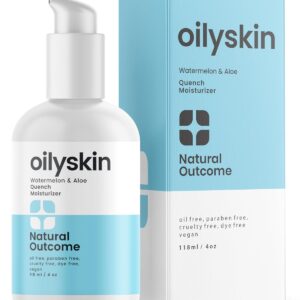 Oily Skin Moisturizer | Oil Free Daily Facial Moisturizer Gel w/Hyaluronic Acid | Watermelon & Aloe Vera Hydrating Face Lotion | Non-Greasy Lotion for Oily Skin Types | 4 oz by Natural Outcome