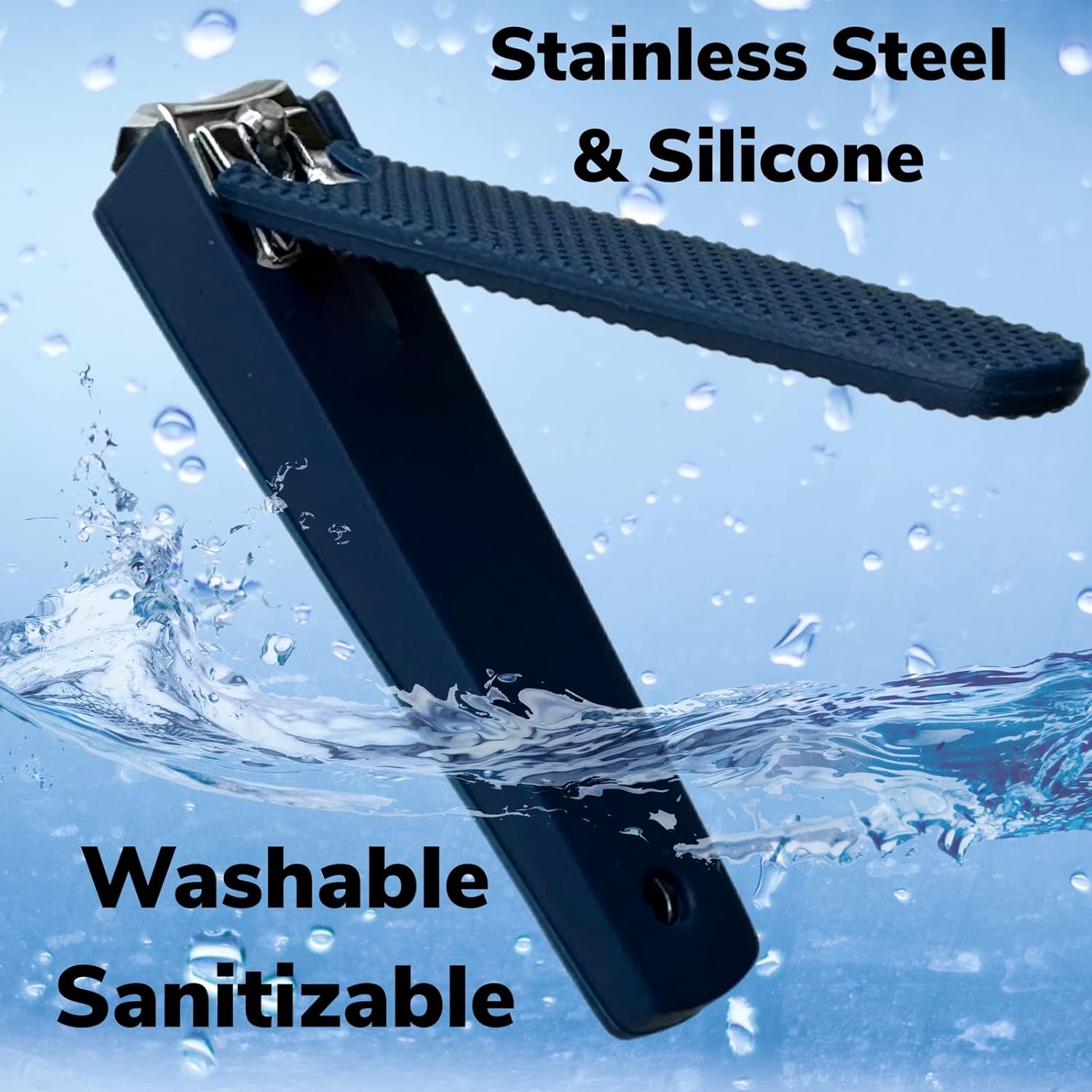 Large Navy Comfort Hold Nail Clippers with Non-Slip Grip and Built-in Catcher for Easy Use - Image 8