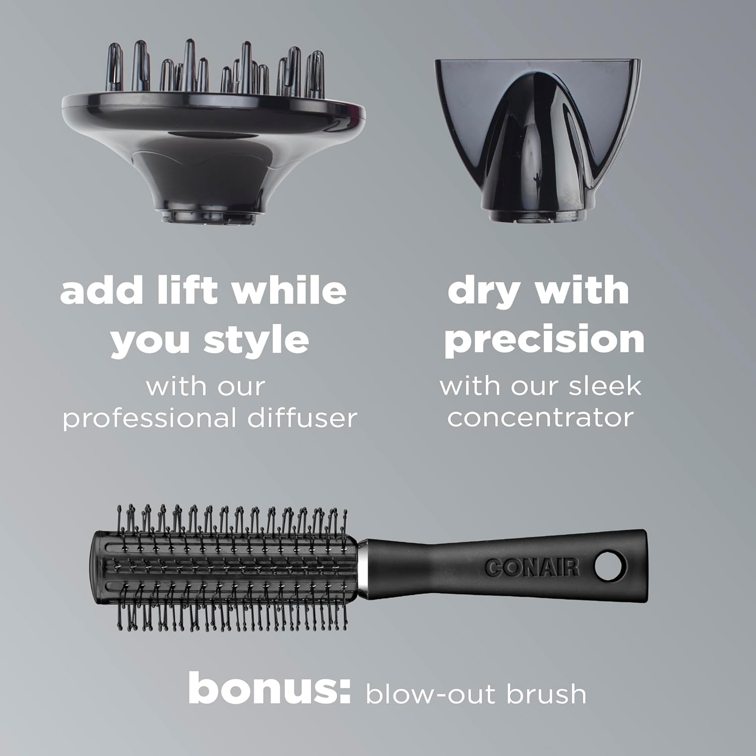 INFINITIPRO by CONAIR Hair Dryer with Diffuser | Salon Performance AC Motor Blow Dryer | Includes Diffuser, Concentrator and Bonus Blow-Out Brush | Burgundy - Amazon Exclusive - Image 5