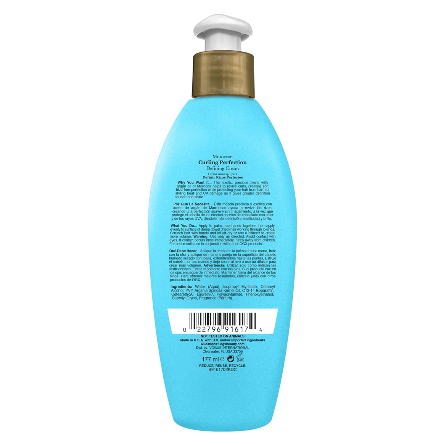 OGX Argan Oil Morocco Curling Perfection Curl Cream 6 oz Define & Smooth Anti-Frizz - Image 7