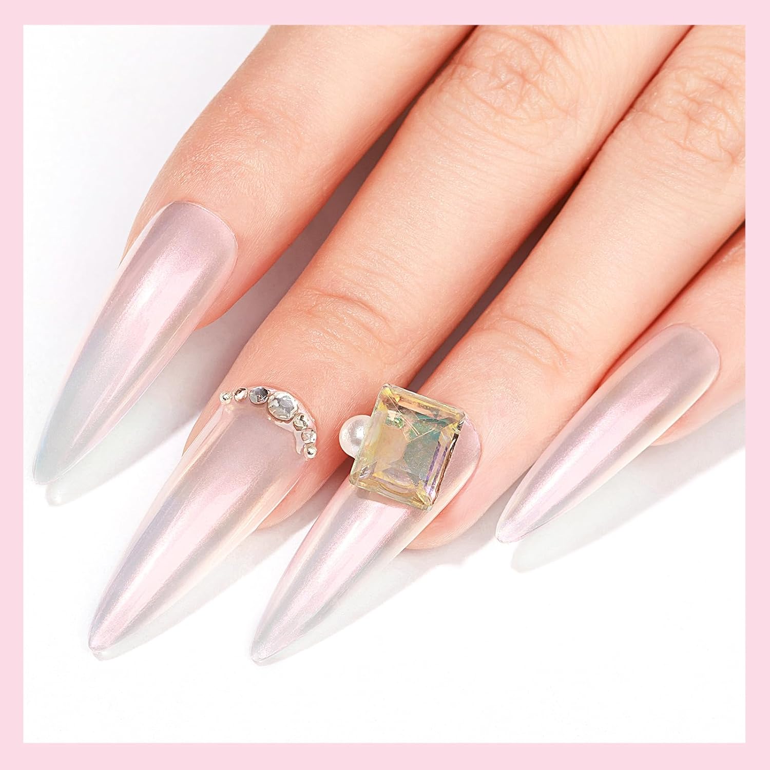 MIZHSE Nail Polish: 15Ml Mermaid Pearl Nail Polish Pink Aurora Effect Nail Polish, Fingernail and Toenail Polish Glossy Long Lasting Nail Polish Trendy DIY at Home Nail Gift Spree - Image 8