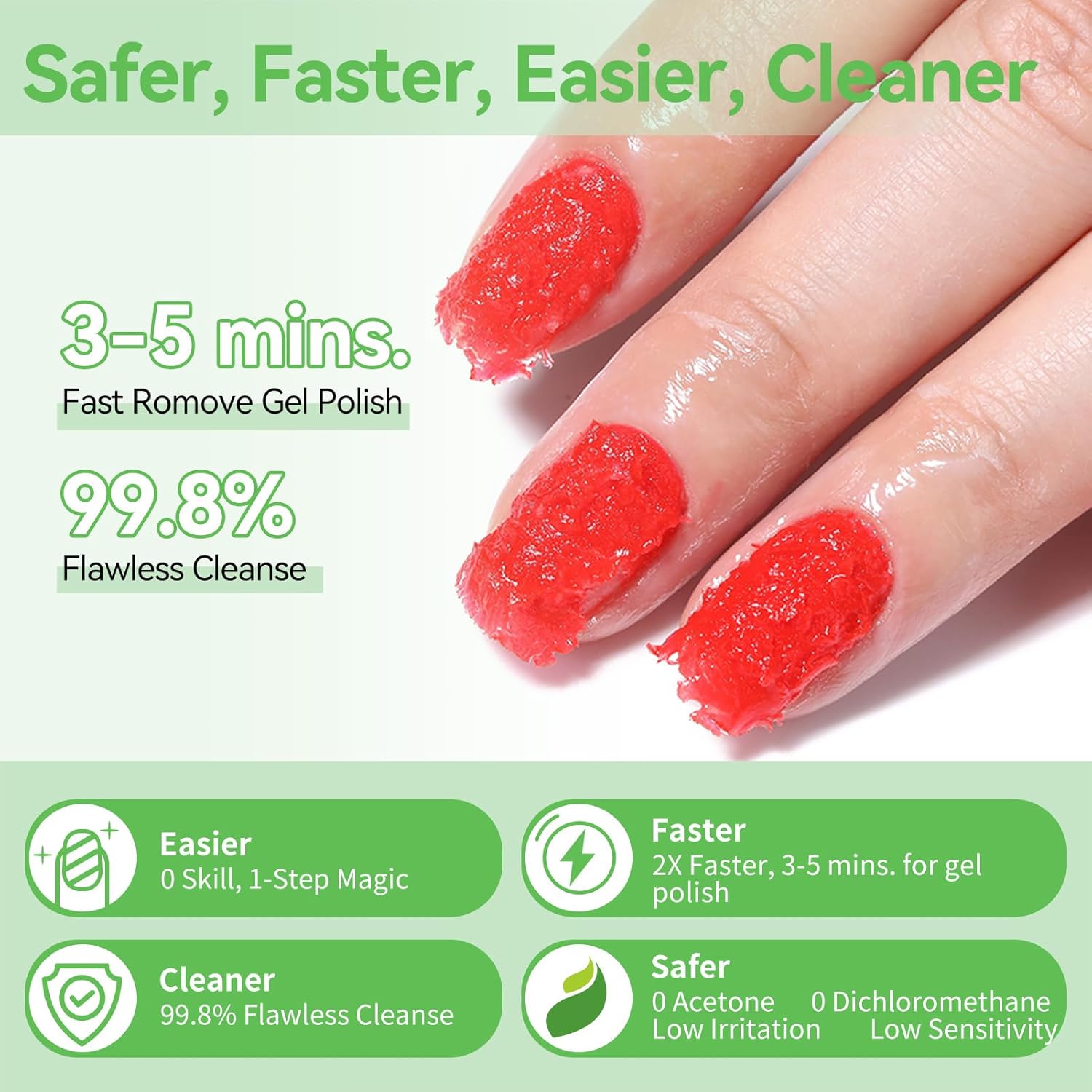 BORN PRETTY Magic Gel Nail Polish Remover with New Upgraded Gentle Formula,Faster & Easier & Cleaner & Safer Professional Nail Polish Remover In 3-5 Minutes,No Need for Foil Soaking Or Wrapping - Image 2