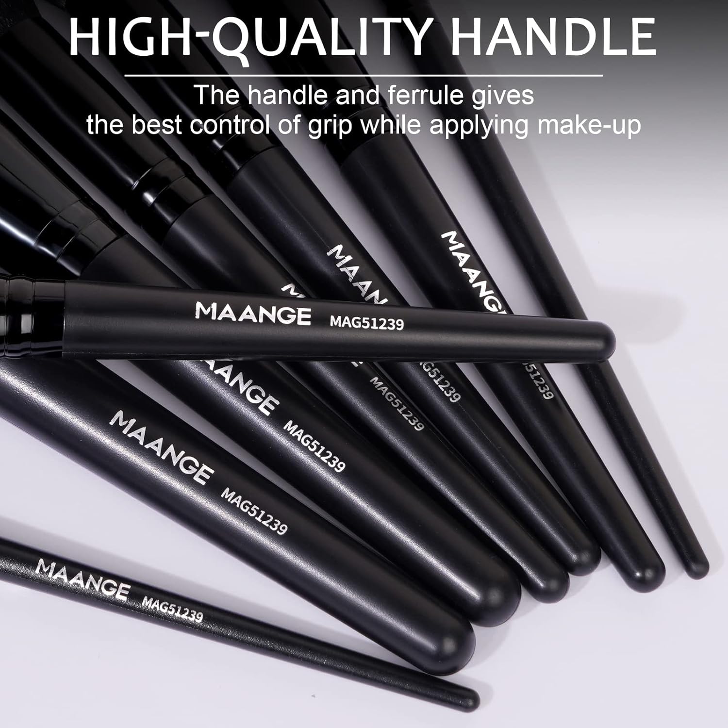 Makeup Brushes, MAANGE 18 Pcs Premium Synthetic Make up Brushes Set Soft Foundation Powder Eyeliner Eye Shadow Makeup Brush Set Professional (Black) - Image 4