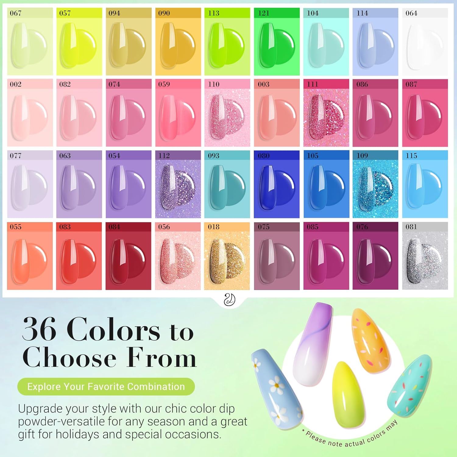 AZUREBEAUTY 170 Piece Dip Powder Nail Kit 36 Neon Colors Liquid Set for DIY Home Use - Image 3