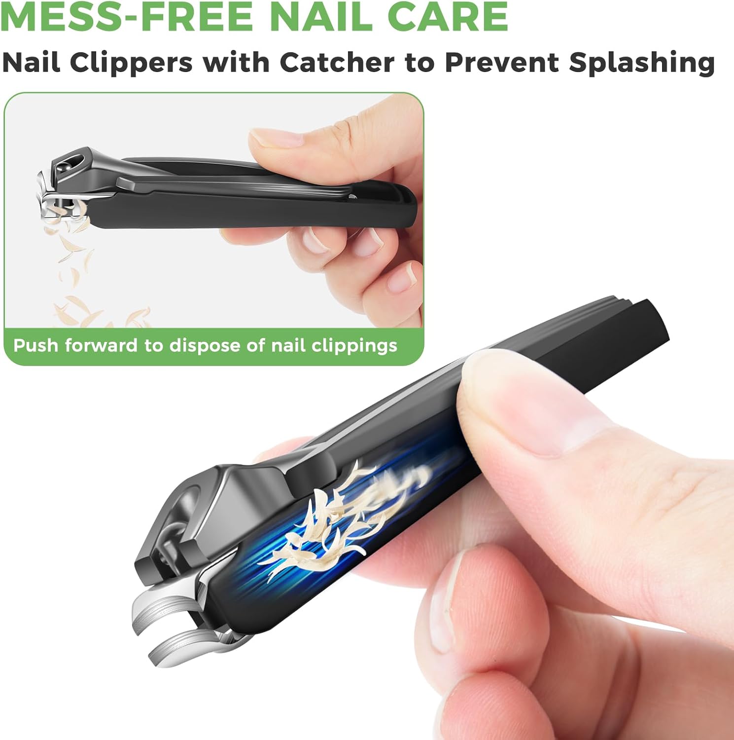 Toe Nail Clippers for Thick Toenails for Seniors, Angled Head Large Toenail Clippers for Men, Heavy Duty Fingernail Clipper with Catcher, Ultra Sharp Big Nail Cutters Set with Long Handle, Wide Jaw - Image 4