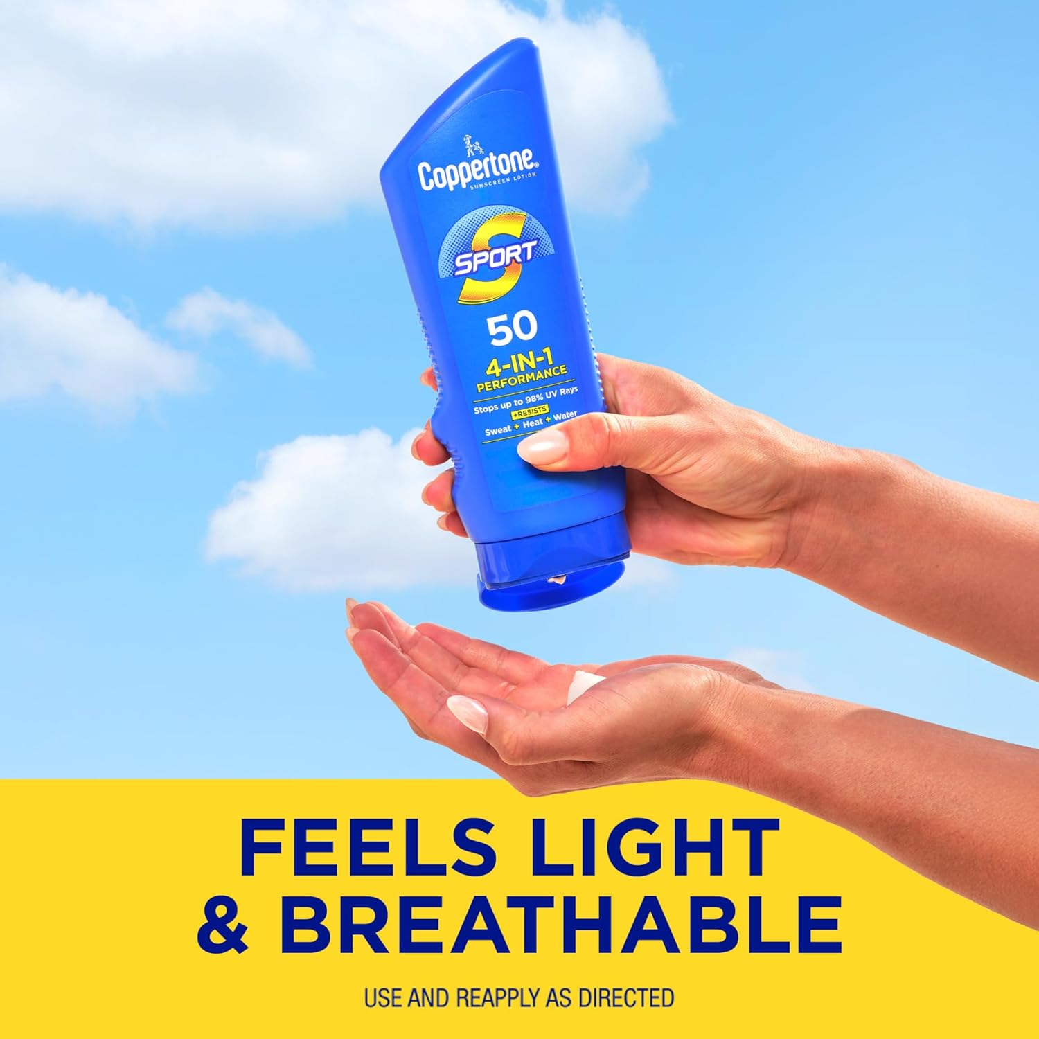 Coppertone SPORT Sunscreen SPF 50 Lotion, Water Resistant Sunscreen, Body Sunscreen Lotion, 7 Fl Oz - Image 7