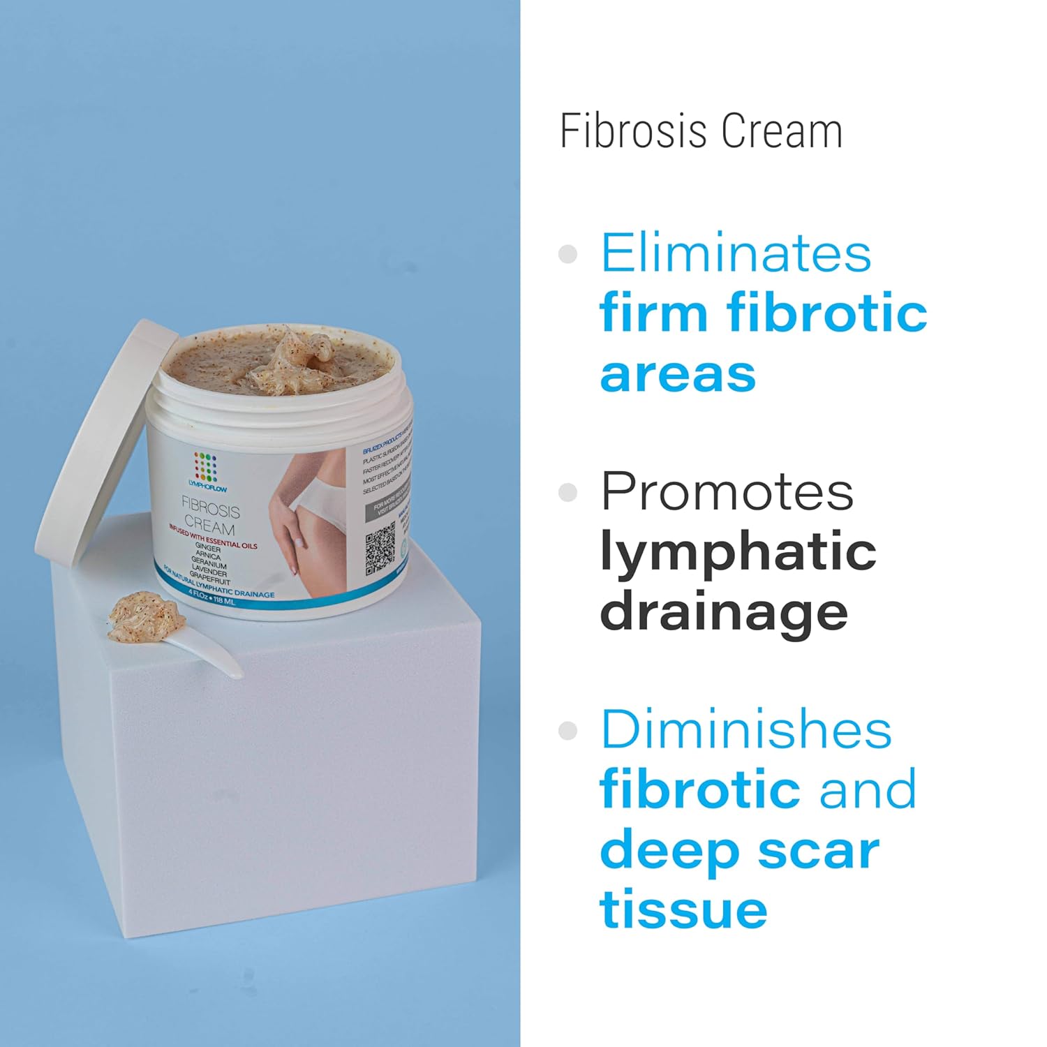 Fibrosis Care Cream After Liposuction and BBL I Use with Lymphatic Drainage Massage After 360 lipo, Brazilian Butt Lift, Tummy Tuck I Works with MLD Body Massager Tools, Faja, lipofoam I 4 Oz - Image 2