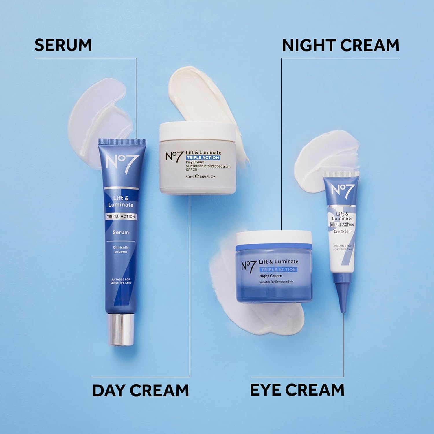 No7 Lift & Luminate Triple Action Day Cream - Anti-Aging Face Cream SPF 30, Hyaluronic Acid & Vitamin C - Visibly Firms Skin for Healthy Looking Radiance - Suitable for Sensitive Skin (1.69 Fl Oz) - Image 7