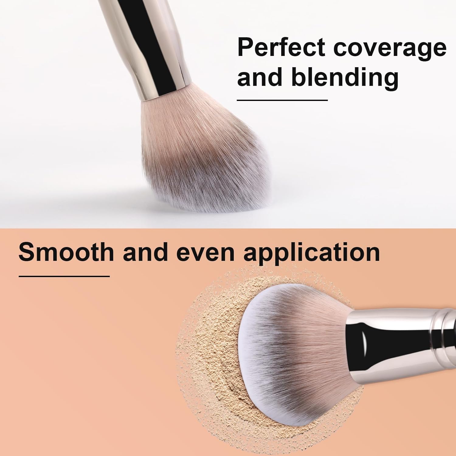 TEOYALL Setting Powder Brush, Ultra Plush Fluffy Synthetic Bristles Makeup Buffing Brush for All-Over Application With Bronzer Foundation - Image 4