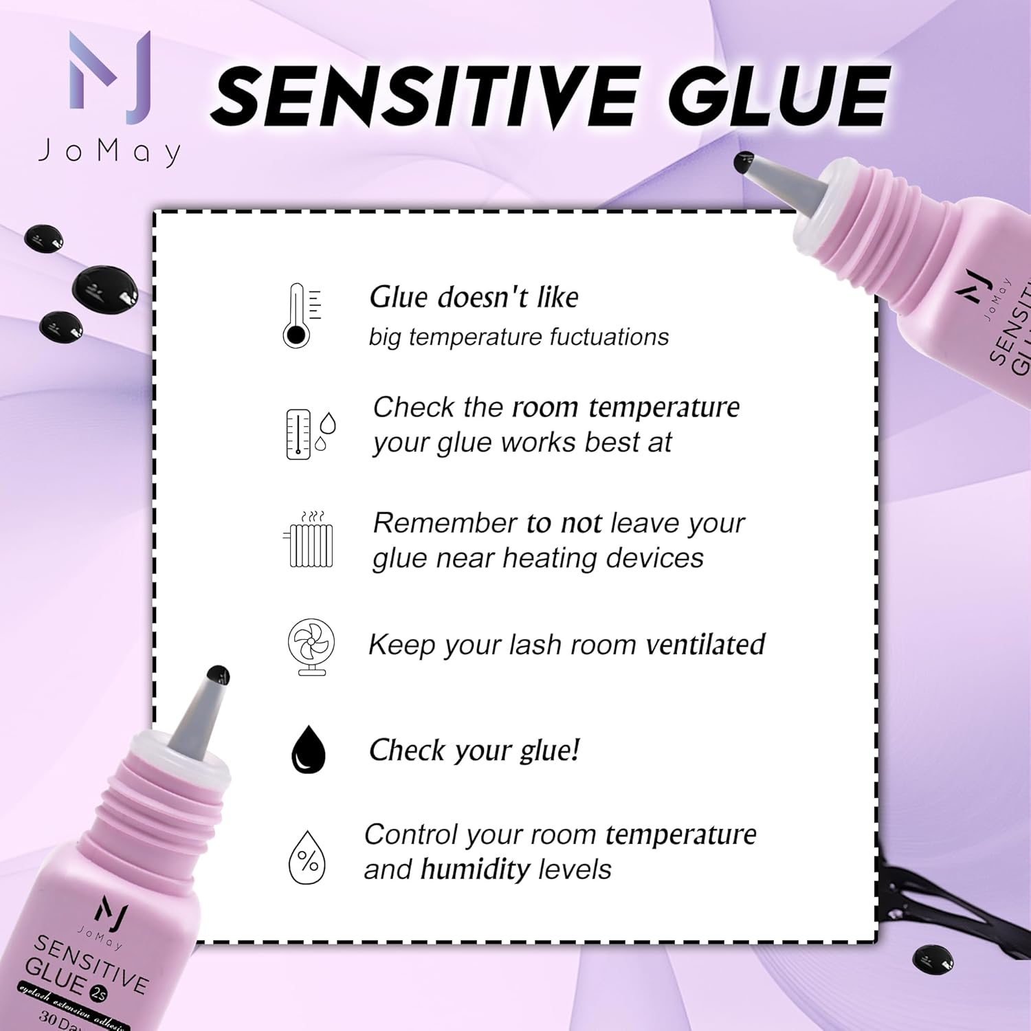 Sensitive Adhesive Eyelash Extension Glue 0.17fl.oz/5ml/2 Sec Drying Time/4-5 Weeks Retention/Hypoallergenic Black Individual Lash Adhesive/Professional Waterproof Lash Glue for Sensitive Eyes - Image 7