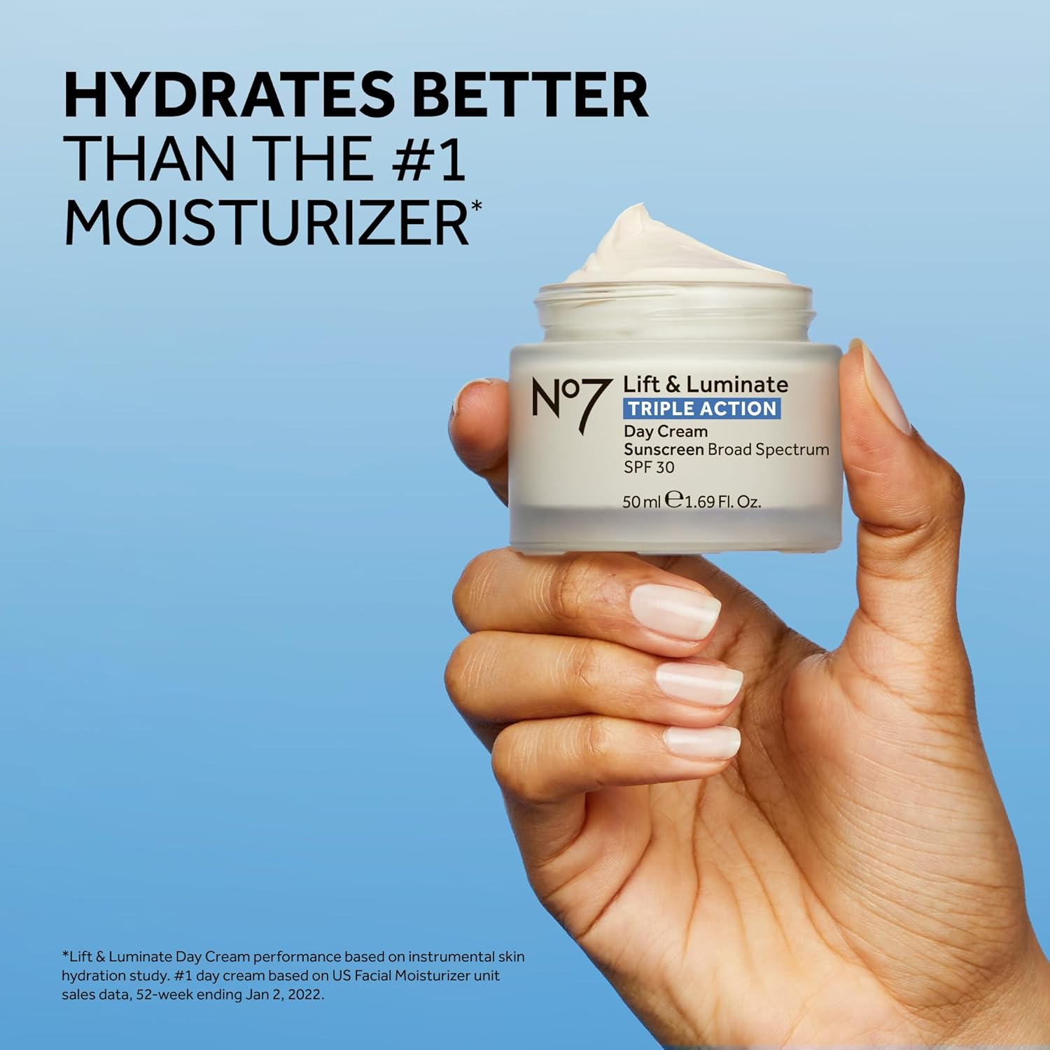 No7 Lift & Luminate Triple Action Day Cream - Anti-Aging Face Cream SPF 30, Hyaluronic Acid & Vitamin C - Visibly Firms Skin for Healthy Looking Radiance - Suitable for Sensitive Skin (1.69 Fl Oz) - Image 4
