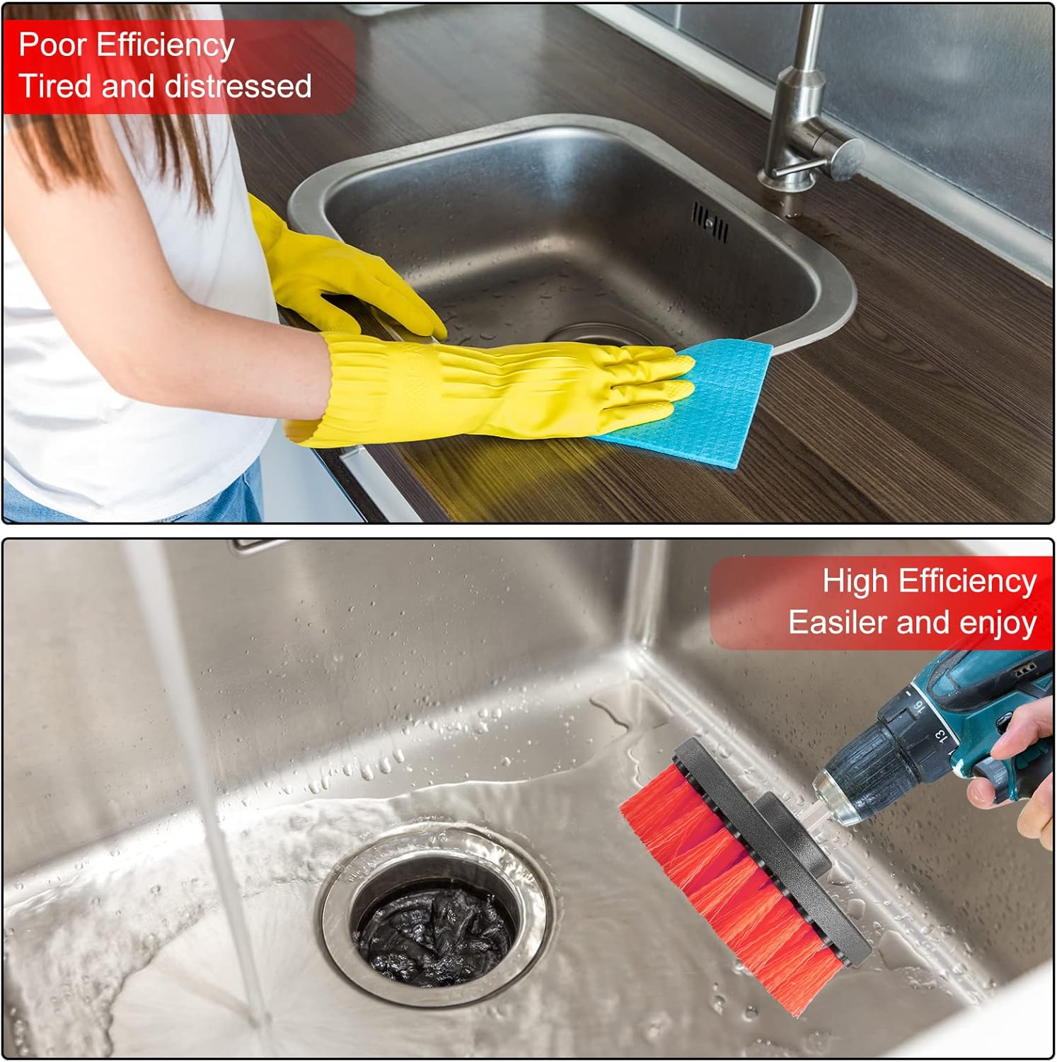 6 Pcs Drill Brush Attachment Power Scrubber Cleaning Kit Multi Purpose Drill Brush Set Drill Scrubber Brush Kit Cleaning Brushes for Drill Bathroom Surfaces Tub Grout Shower Kitchen (Multi Colors) - Image 4