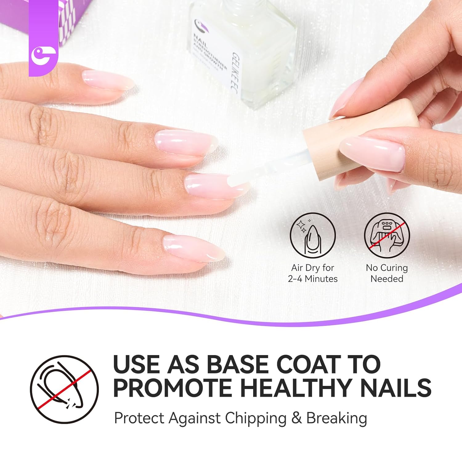Gelike EC Ridge Filler Nail Strengthener: Milky White Extra Strong Nail Hardener for Damaged Nails & Growth Treatment for splitting nails - Organic, Vegan, Cruelty Free for Daily Home Salon - Image 8