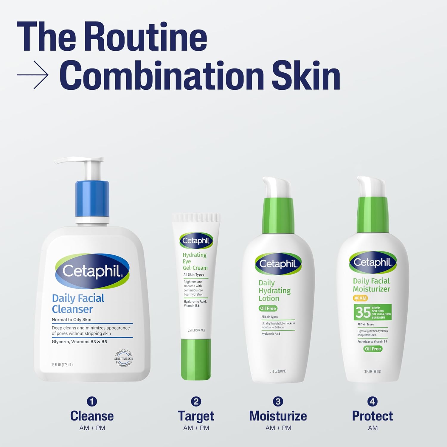 Cetaphil Daily Hydrating Lotion for Face, With Hyaluronic Acid, 3 fl oz, Lasting 24 Hour Hydration, for Combination Skin, No Added Fragrance, Non-Comedogenic - Image 6