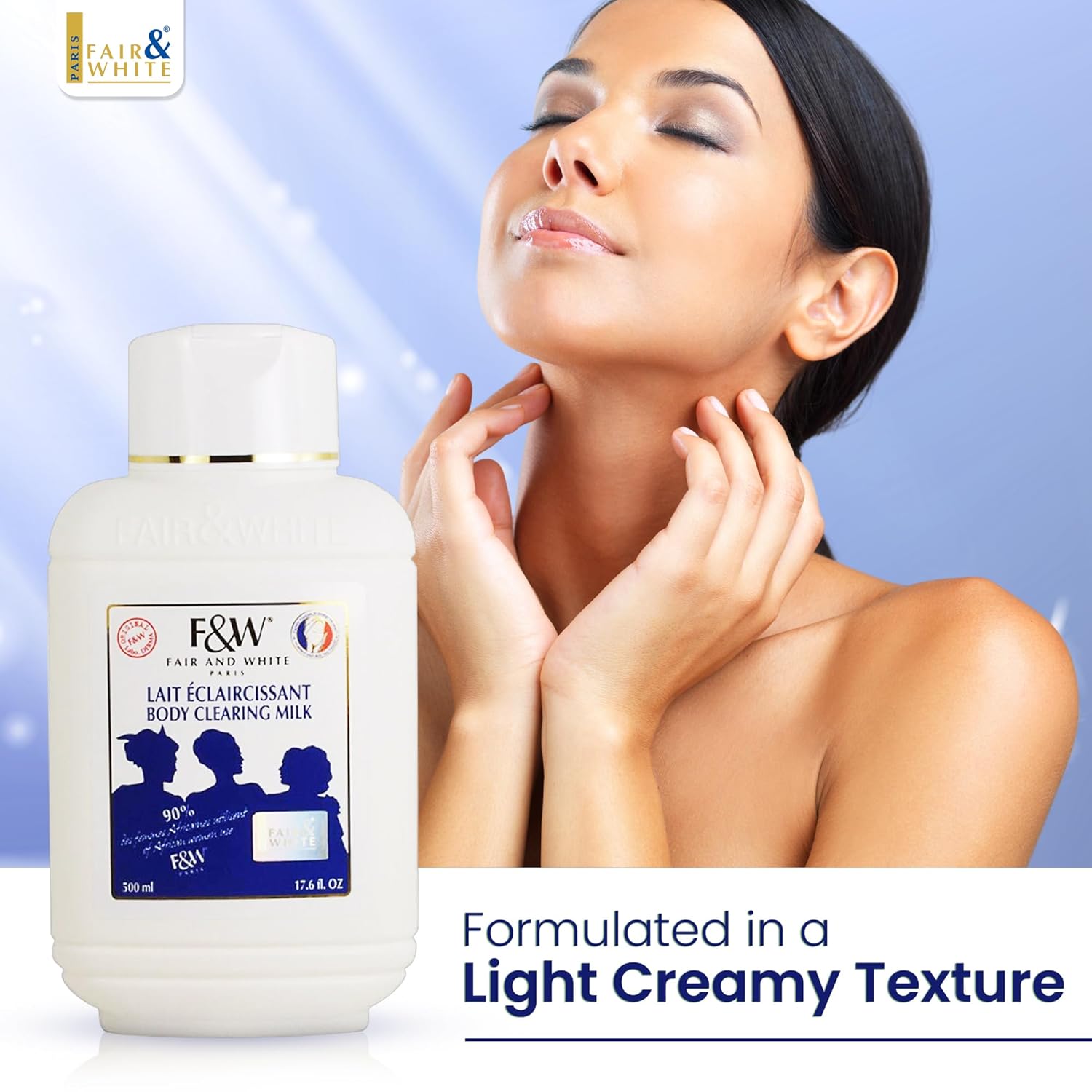 F&W Original Body Clearing Milk - 17 fl oz, Dry Skin Moisturizer for Fair Skin Tones - Image 6
