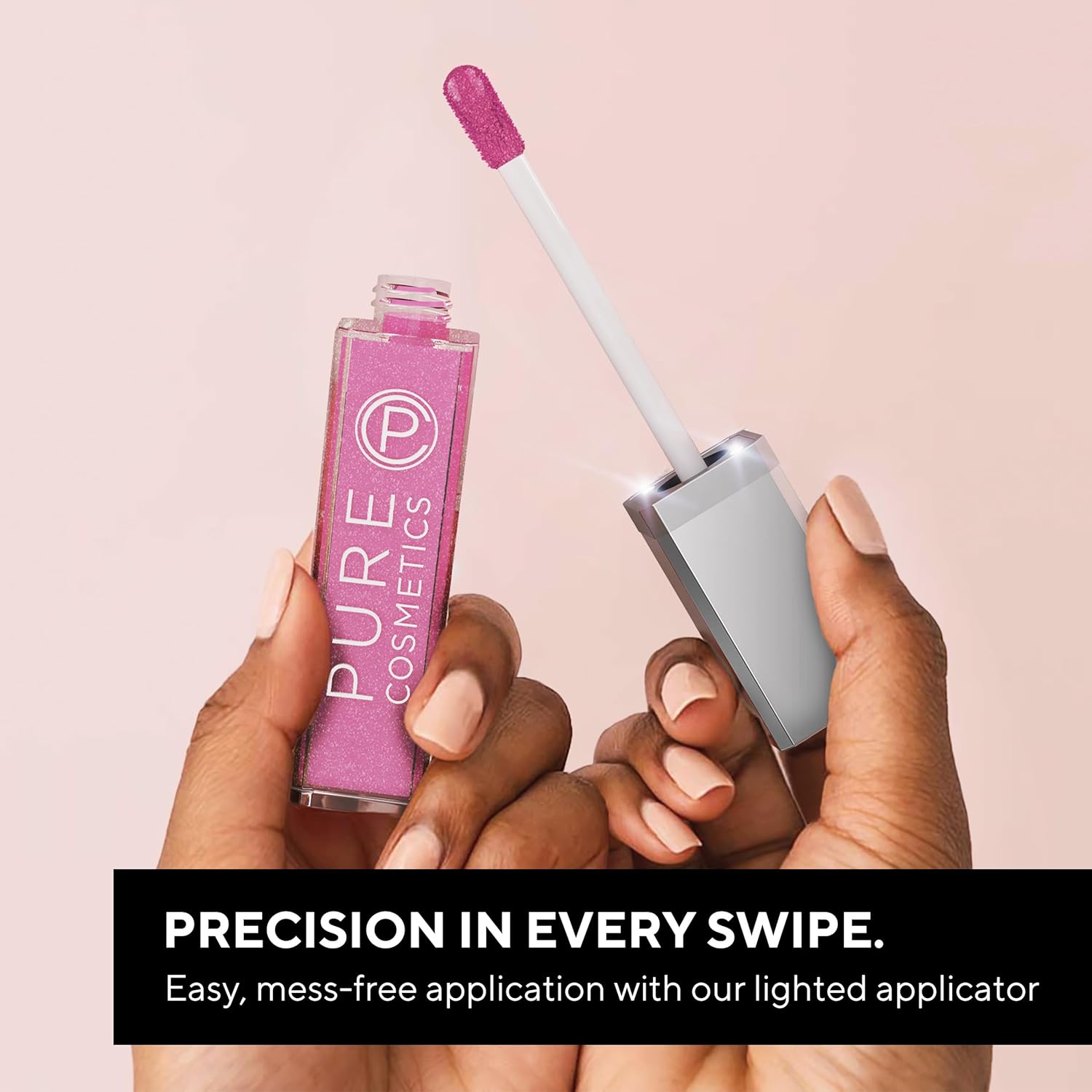 Pure Cosmetics Pure Illumination Lip Gloss - LED-lit Applicator w/Side Mirror - Non-Sticky, Moisturizing & Hydrating Lip Glosses - Soothes & Protects Dry Chapped Lips (Passion) - Image 7