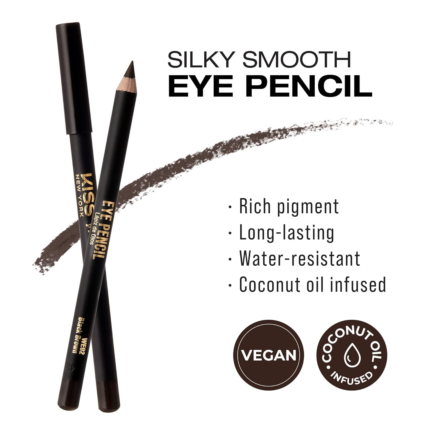 Pro Slim Eye Pencil Black Brown Creamy Soft Water-Resistant Long-Lasting Color 0.02 oz - Image 4