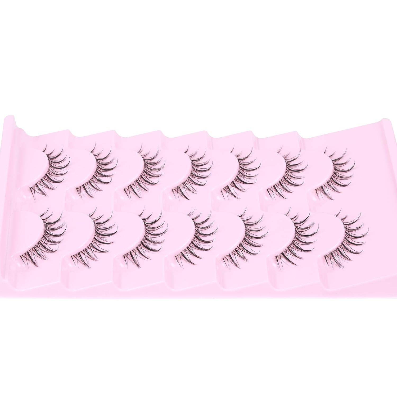 EYDEVRO Manga Eyelashes - Natural Look Anime Lashes with Clear Band - Asian Korean Style - Cute Anime Eyelashes - Wispy 3D Lashes - 7 Pairs Pack - Image 6