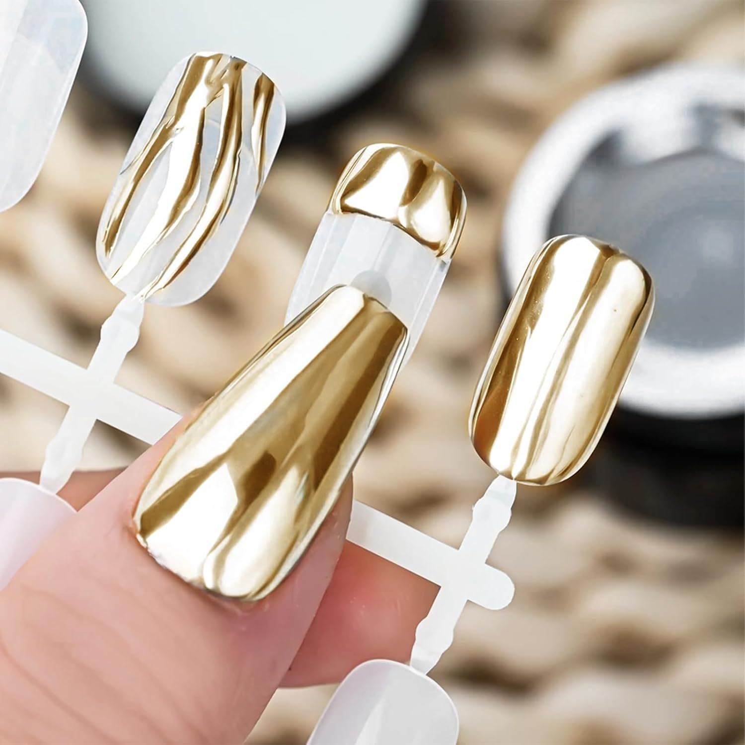 Gold Metallic Painting Gel Mirror Painted Gel Polish 3D Metal Painting Gel Drawing Mirror Chrome Gel Polish Glossy Soak Off DIY Nail Art Manicure - Image 2