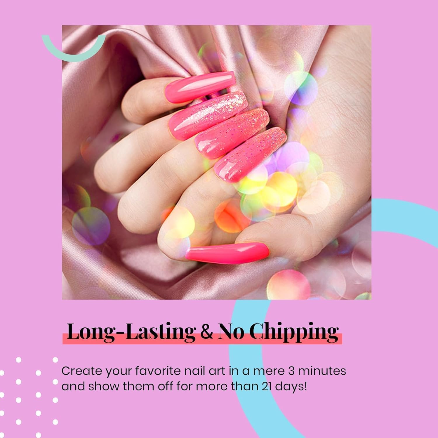 Beetles Hot Pink Gel Nail Polish 1Pcs 15ml Neon Pink Gel Nail Polish Bright Color Soak Off Uv LED Nail Lamp for Women DIY Manicure Gifts for Mom - Image 4