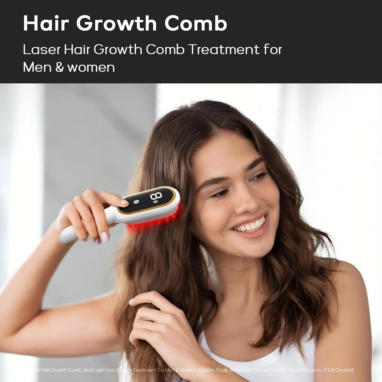 Laser Hair Growth Comb, Red Light Hair Growth Treatment, Electric Scalp Massager for Hair Growth, Treat Alopecia - Image 4